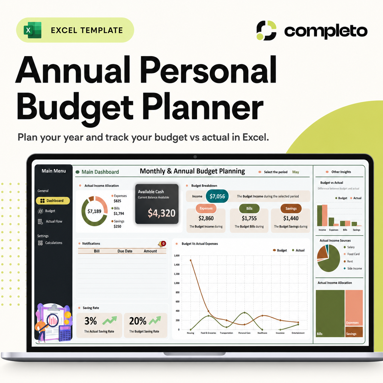 Annual Personal Budget Planner – Excel screenshot