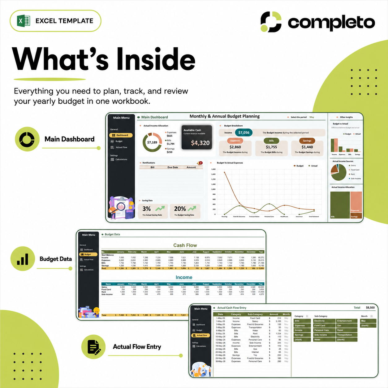 Annual Personal Budget Planner – Excel preview 4