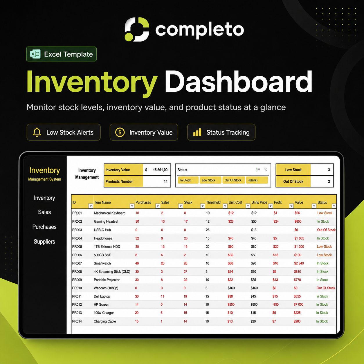 Inventory Management System - Excel preview 2
